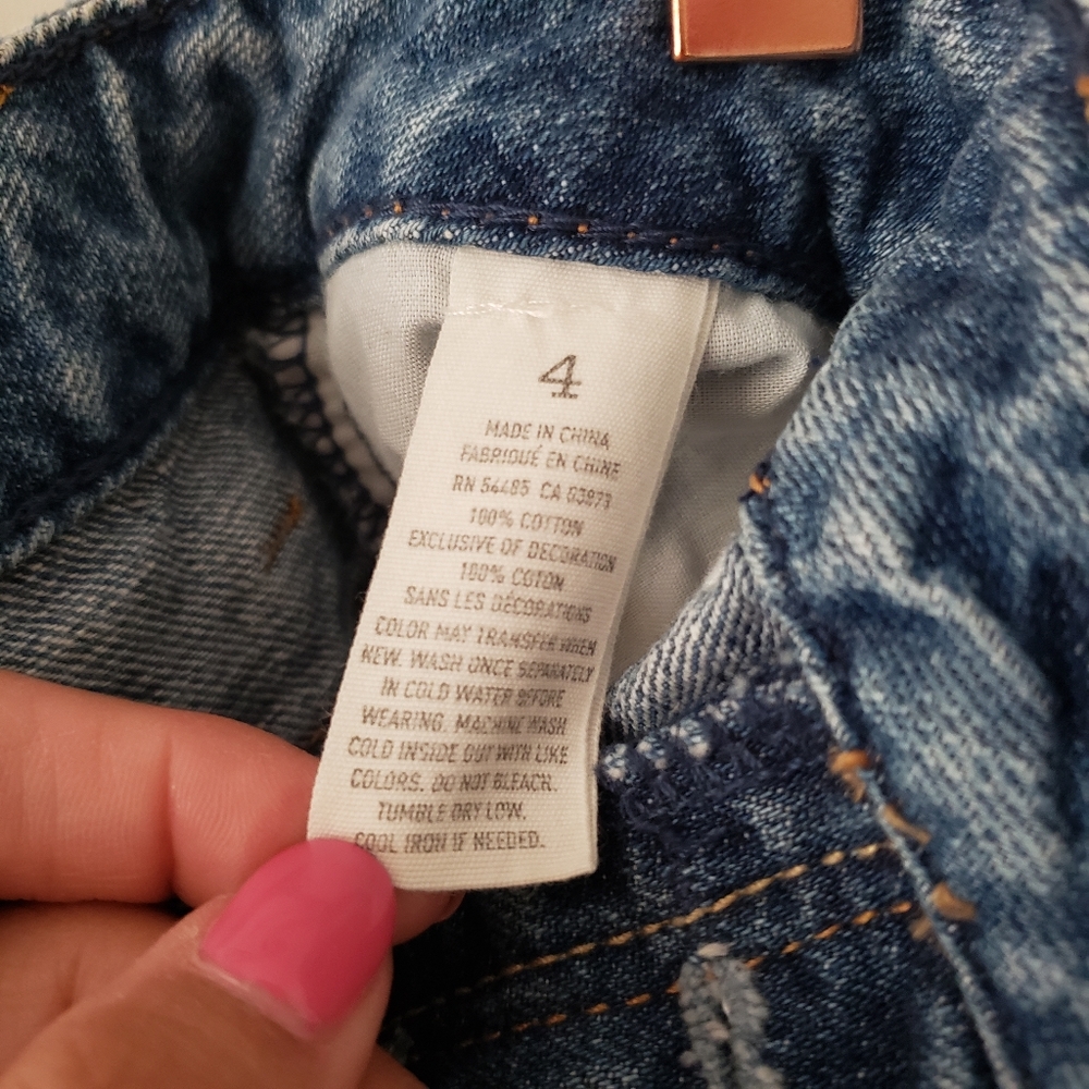 American Eagle, Distressed, Blue, Denim Jean Shorts. Size 4. - Picture 8 of 10